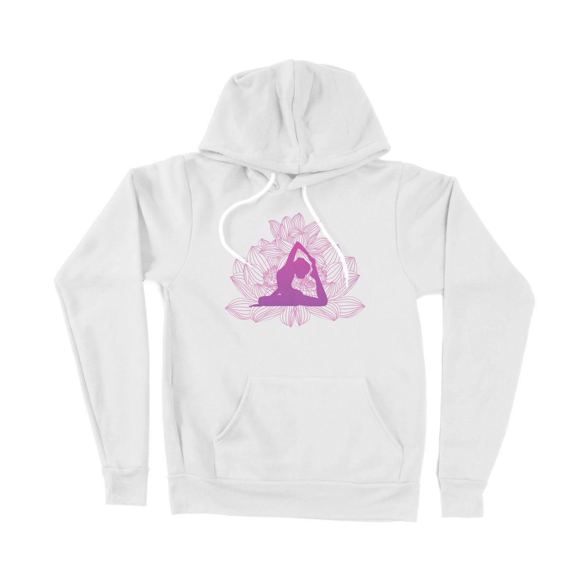 Yoga Asana Pink Lotus Unisex Adult Pullover Hoodie Chroma Clothing