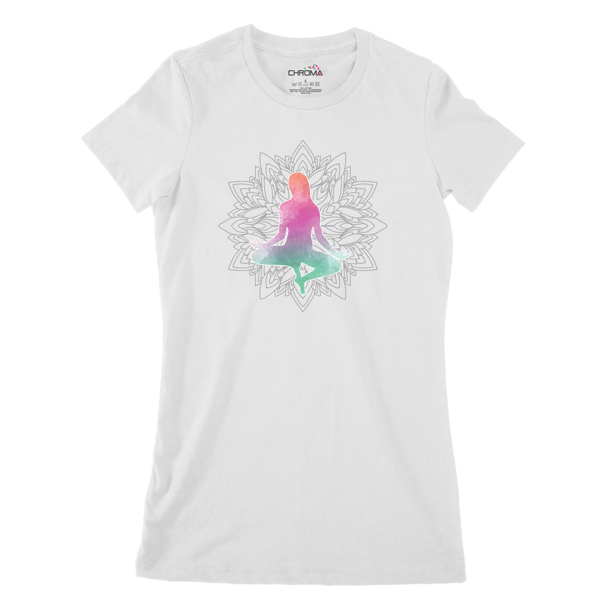 Yoga Asanas Women's Classic Fitted T-Shirt Chroma Clothing