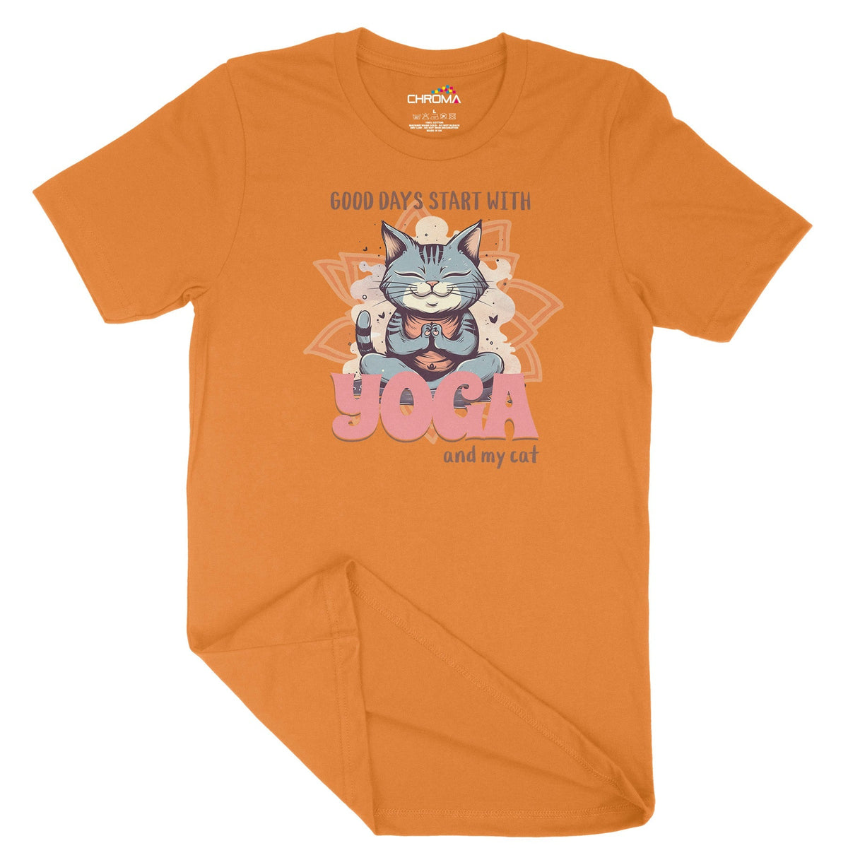 Yoga Cat Unisex Adult T-Shirt Chroma Clothing