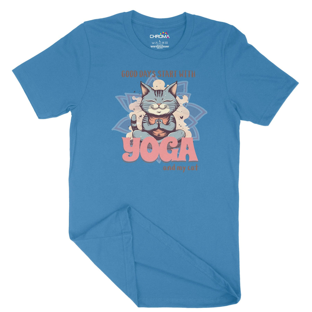 Yoga Cat Unisex Adult T-Shirt Chroma Clothing