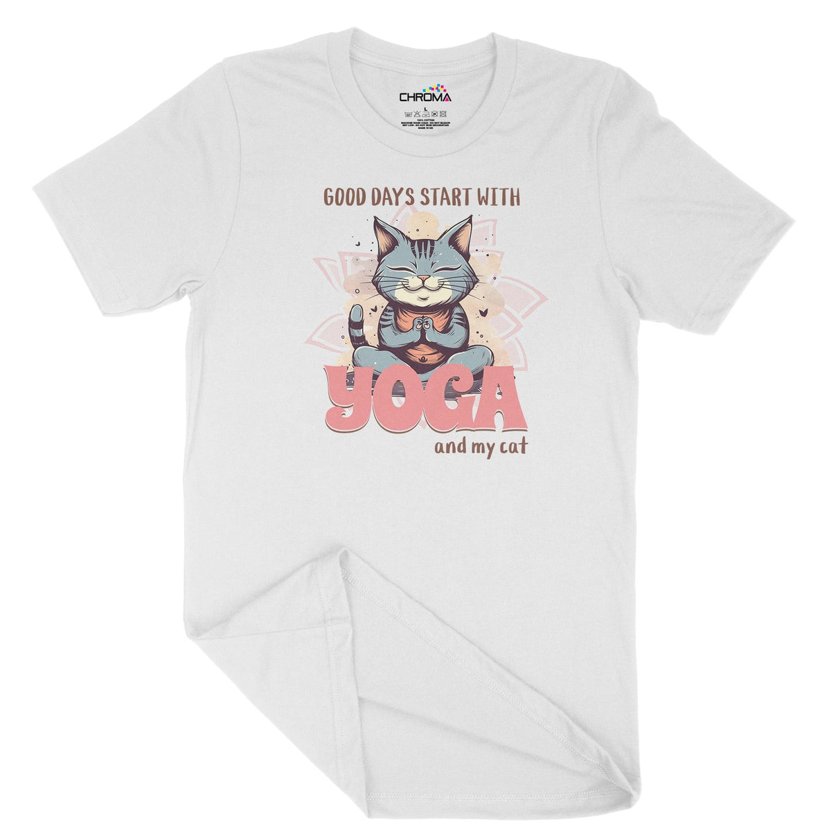 Yoga Cat Unisex Adult T-Shirt Chroma Clothing