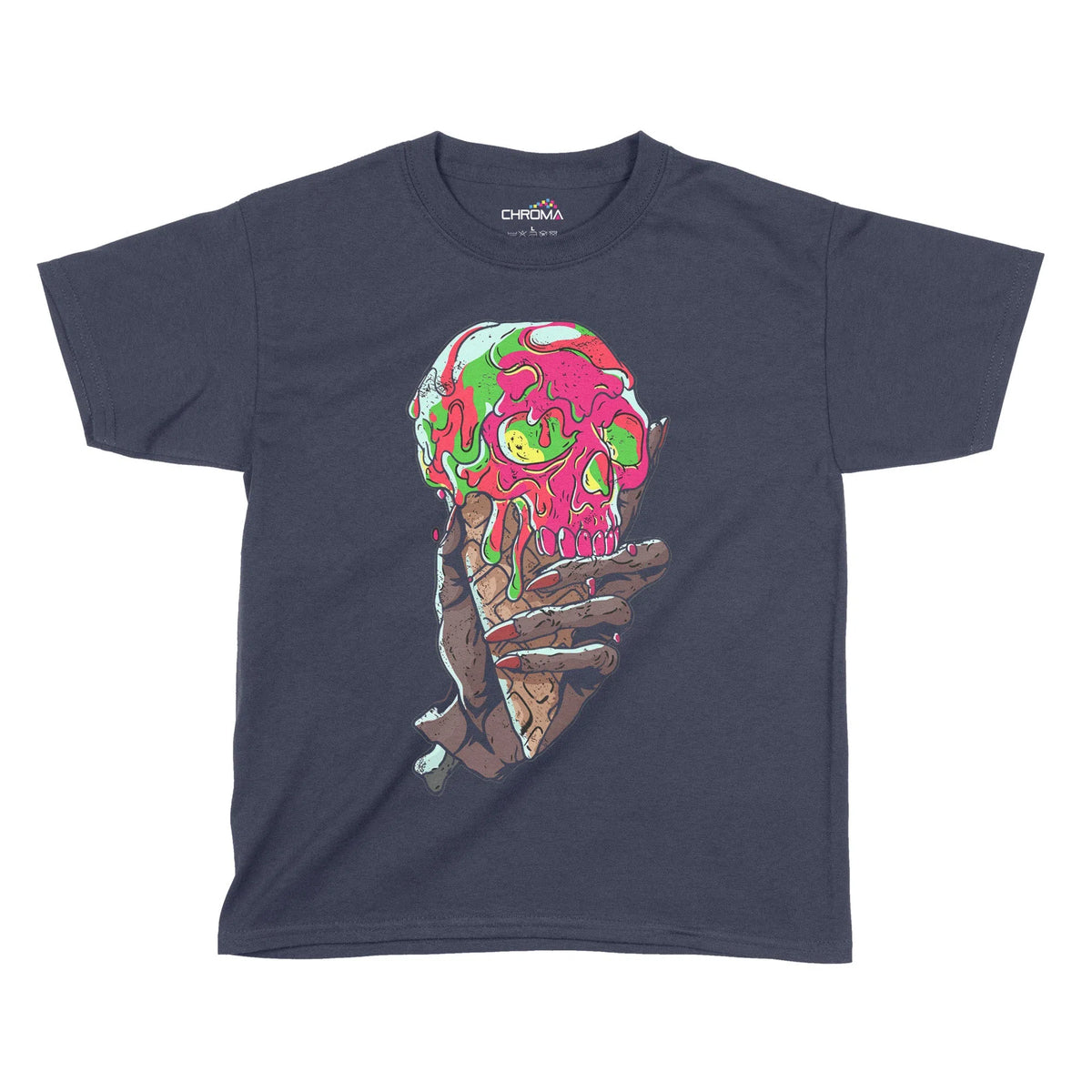 Zombie Ice Cream Halloween Kids T-Shirt | Premium Halloween Clothing Chroma Clothing