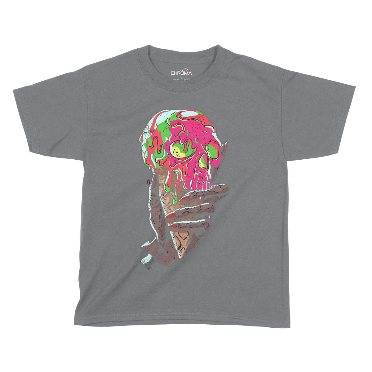 Zombie Ice Cream Halloween Kids T-Shirt | Premium Halloween Clothing Chroma Clothing