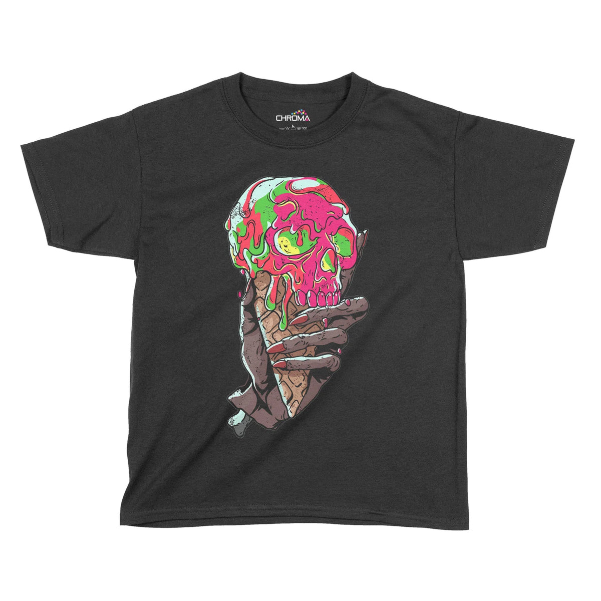 Zombie Ice Cream Halloween Kids T-Shirt | Premium Halloween Clothing Chroma Clothing